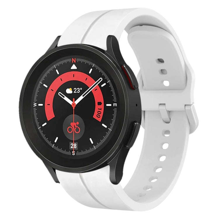 For Samsung Galaxy Watch5 Pro 45mm 20mm Loop Silicone Watch Band(White)