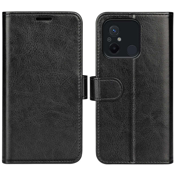 For Xiaomi Redmi 12C R64 Texture Horizontal Flip Leather Phone Case(Black)