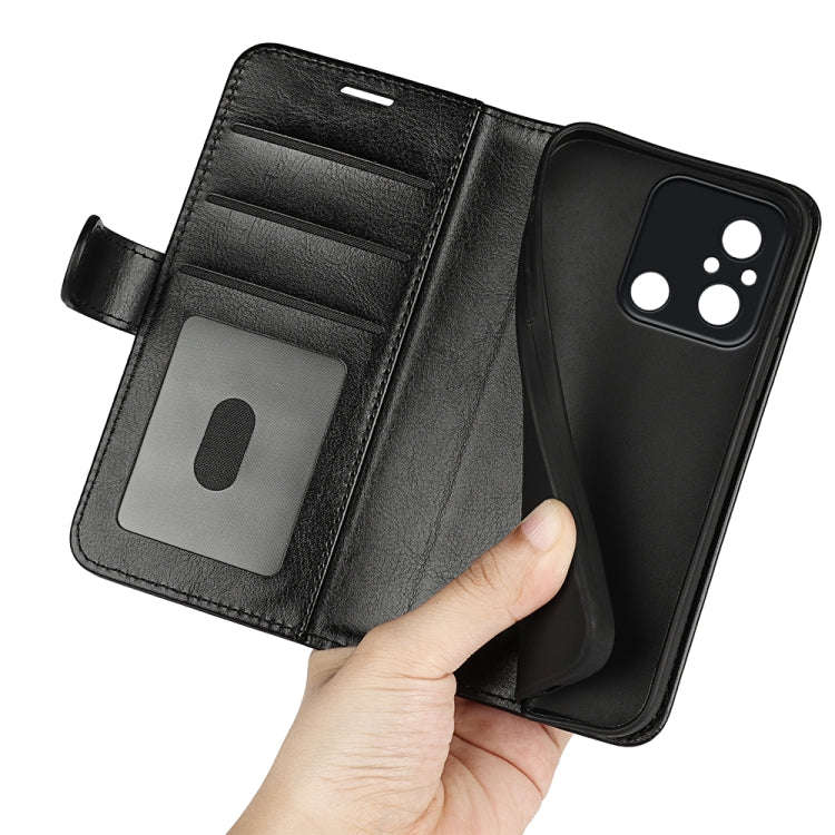 For Xiaomi Redmi 12C R64 Texture Horizontal Flip Leather Phone Case(Black)