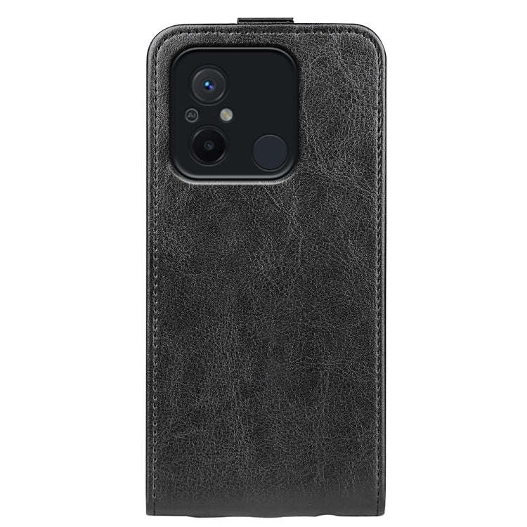 For Xiaomi Redmi 12C R64 Texture Single Vertical Flip Leather Phone Case(Black)