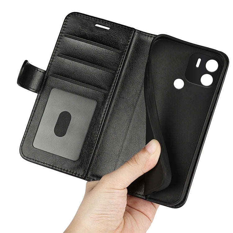 For Xiaomi Redmi A1+ R64 Texture Horizontal Flip Leather Phone Case(Black)