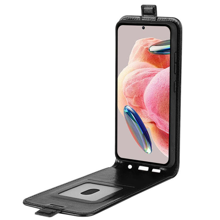 For Xiaomi Redmi Note 12 4G Global R64 Texture Vertical Flip Leather Phone Case(Black)