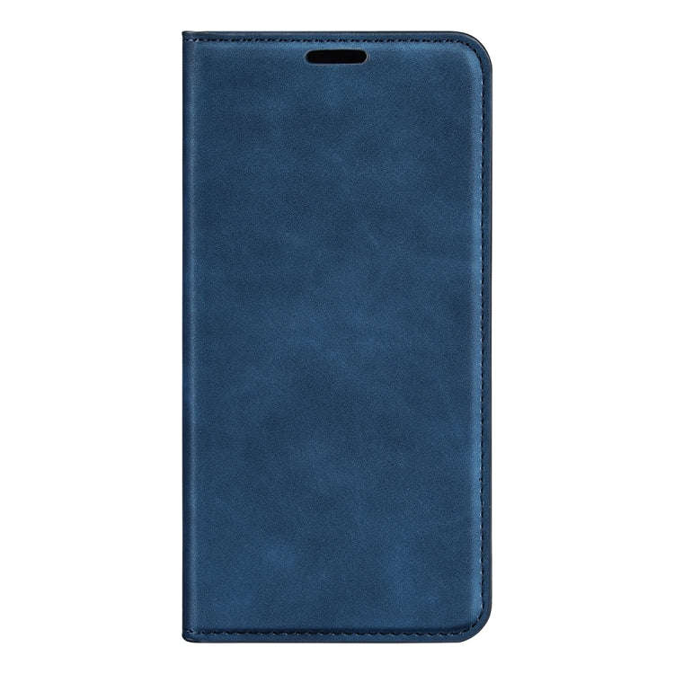 For TCL 40 SE Retro-skin  Magnetic Suction Leather Phone Case(Dark Blue)