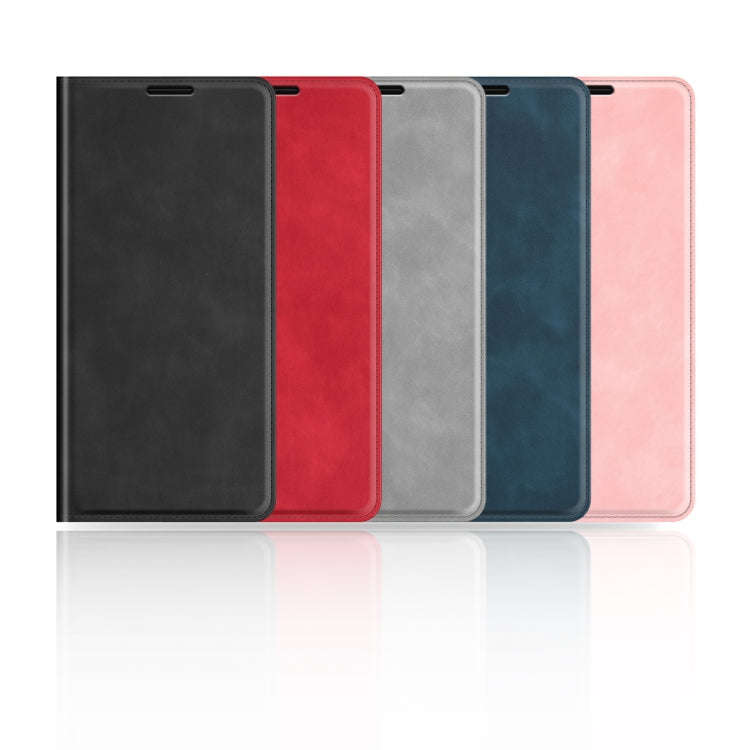 For TCL 40 SE Retro-skin  Magnetic Suction Leather Phone Case(Dark Blue)