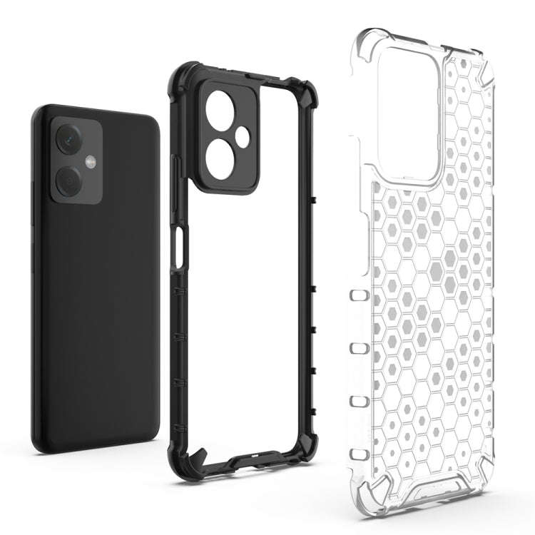 For Xiaomi Redmi Note 12 5G Global Shockproof Honeycomb Phone Case(Black)