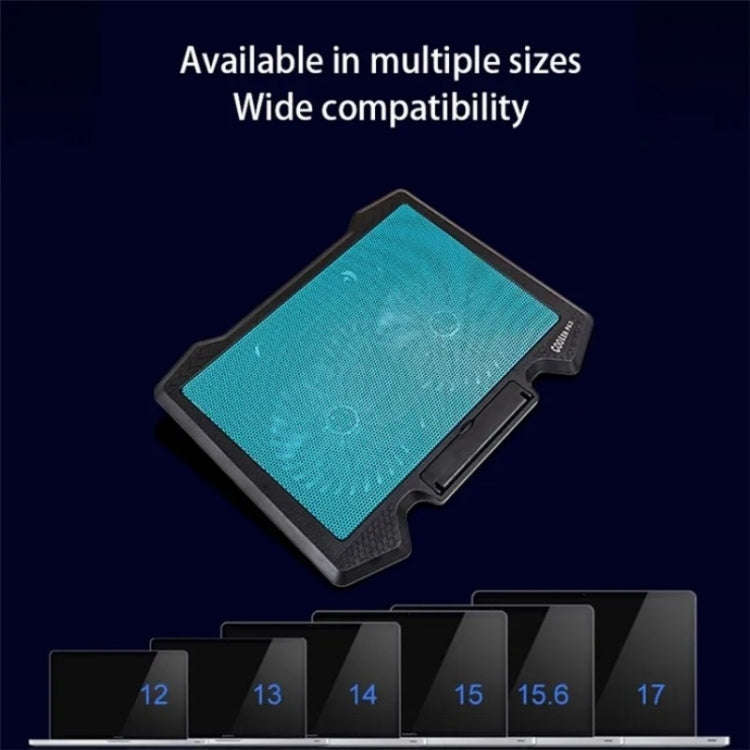 S200 Dual Silent Cooling Fan Portable Slim Notebook Cooling Pad for Laptop(Black)