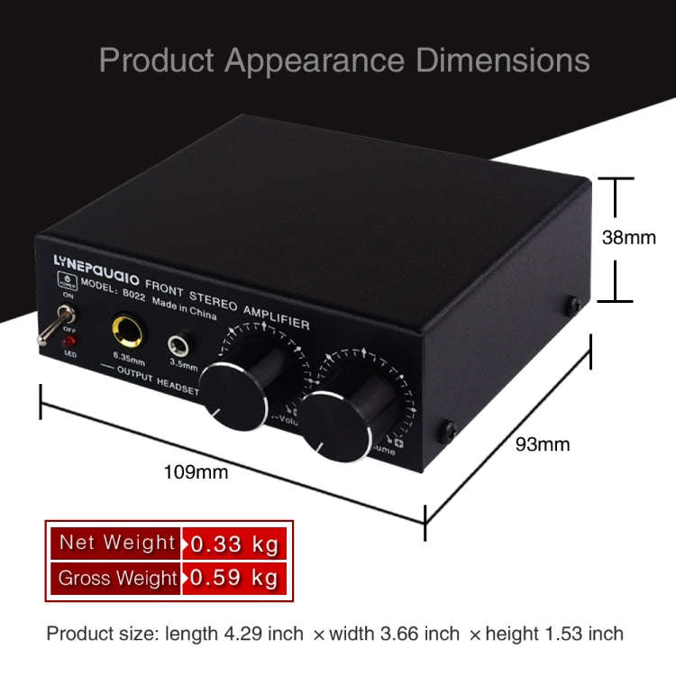 B022 Pre-Stereo Signal Amplifier Volume Booster Headphones Active Speaker Preamp Audio Amplifier