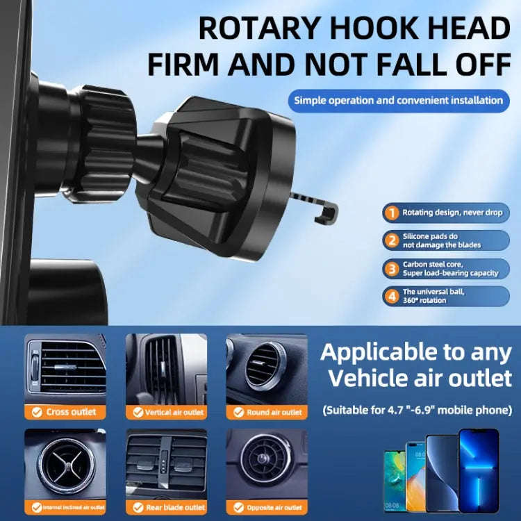 Q8 Universal Air Vent Mount Magnetic Mobile Phone Wireless Charging Car Holder without Start Butt...