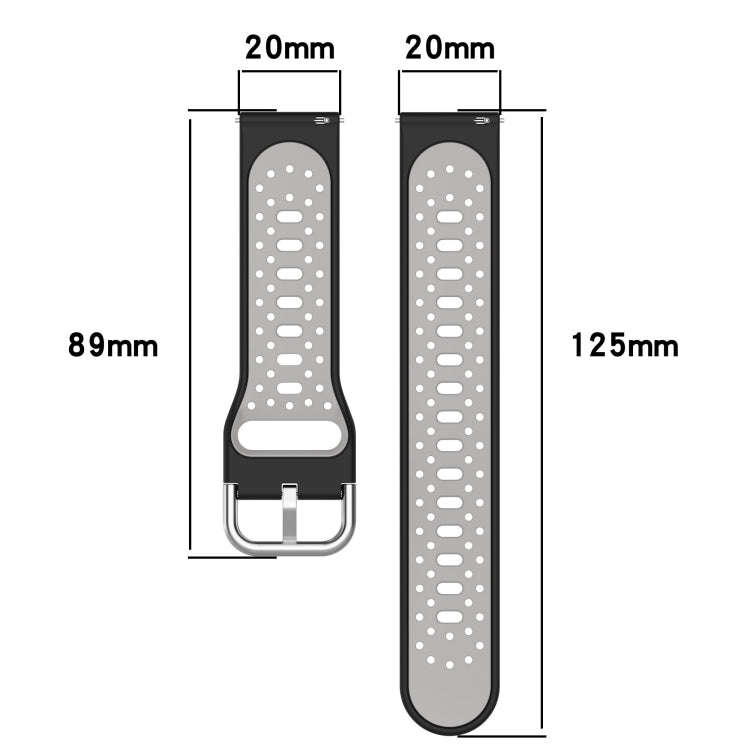 For Amazfit Pop Pro 20mm Breathable Two-Color Silicone Watch Band(Orange+Grey)