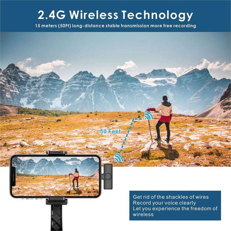 Bluetooth  Mini Microphone Wireless Lavalier Noise Reduction Microphone for iPhone / iPad, with 8...