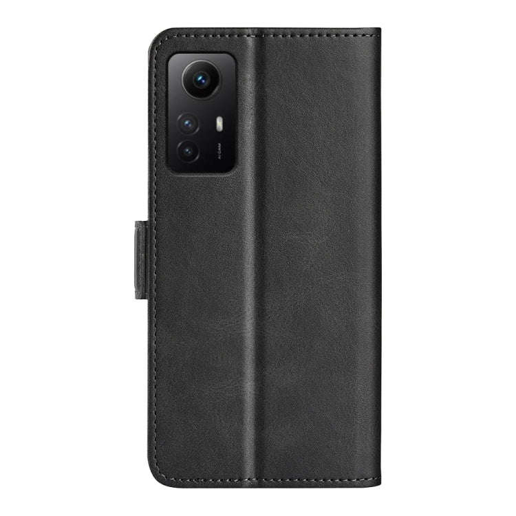 For Redmi Note 12S Dual-side Magnetic Buckle Horizontal Flip Leather Phone Case(Black)