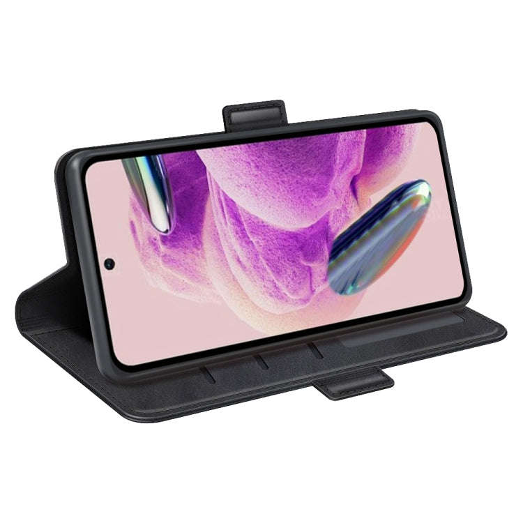 For Redmi Note 12S Dual-side Magnetic Buckle Horizontal Flip Leather Phone Case(Black)