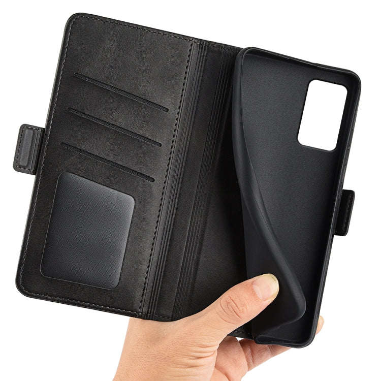 For Redmi Note 12S Dual-side Magnetic Buckle Horizontal Flip Leather Phone Case(Black)