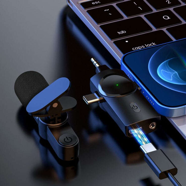 One by Two 3 in 1 Lavalier Noise Reduction Wireless Microphone for iPhone / iPad / Android / Camera