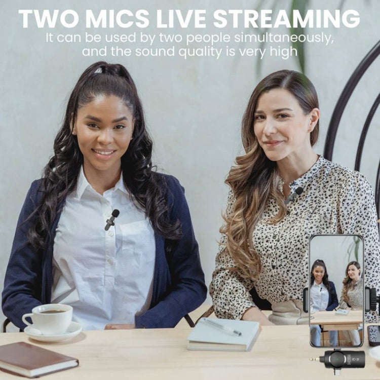 One by Two 3 in 1 Lavalier Noise Reduction Wireless Microphone for iPhone / iPad / Android / Camera