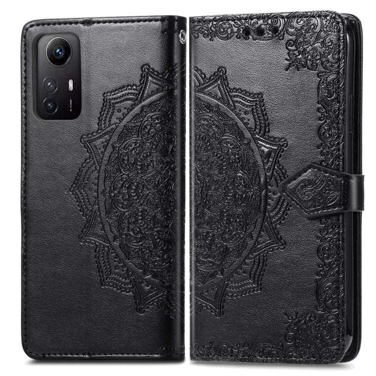 For Xiaomi Redmi Note 12S Mandala Flower Embossed Leather Phone Case(Black)