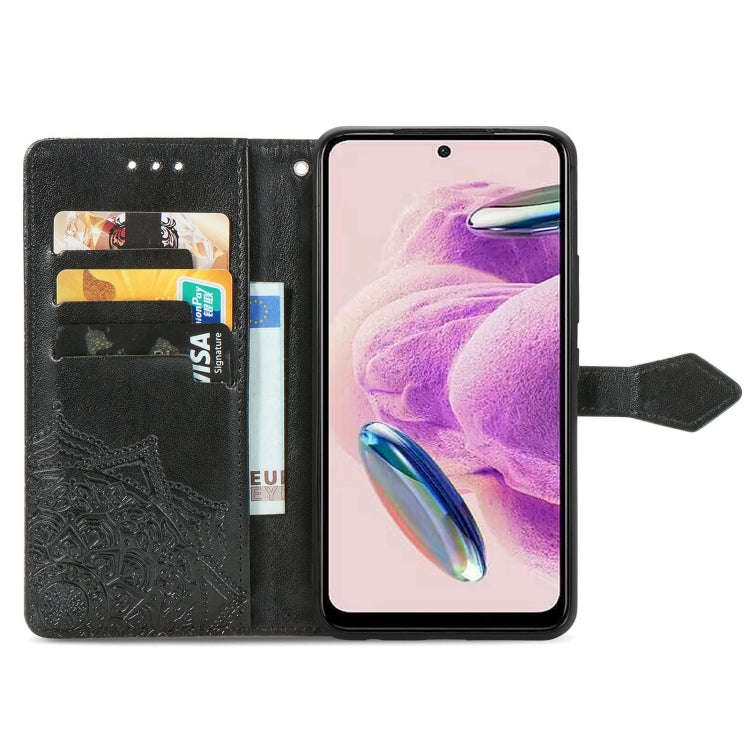 For Xiaomi Redmi Note 12S Mandala Flower Embossed Leather Phone Case(Black)