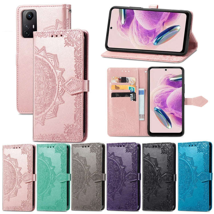 For Xiaomi Redmi Note 12S Mandala Flower Embossed Leather Phone Case(Black)