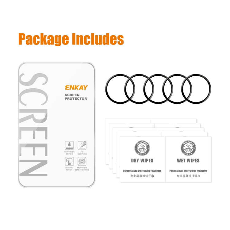 For Garmin Venu 3S 5pcs ENKAY 3D Full Coverage Soft PC Edge PMMA HD Screen Protector Film