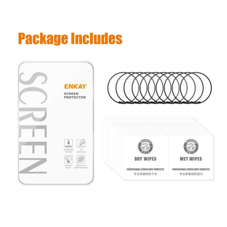 For Garmin Fenix 7S Pro 10pcs ENKAY 3D Full Coverage Soft PC Edge PMMA HD Screen Protector Film