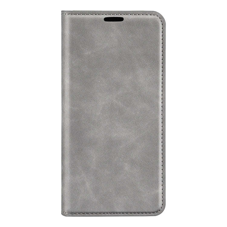 For Motorola Edge 5G 2024 Retro-skin Magnetic Suction Leather Phone Case(Grey)