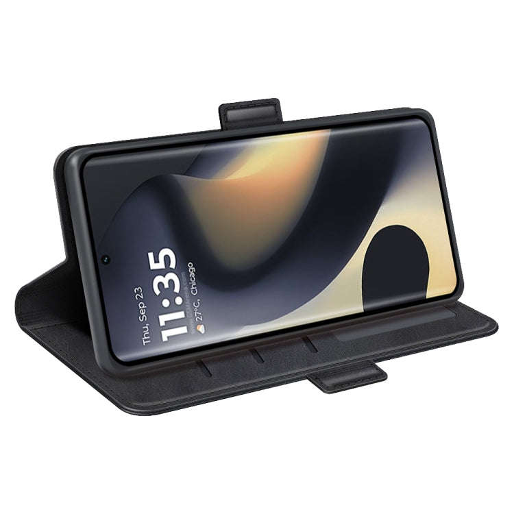 For Motorola Edge 5G 2024 Dual-side Magnetic Buckle Horizontal Flip Leather Phone Case(Black)