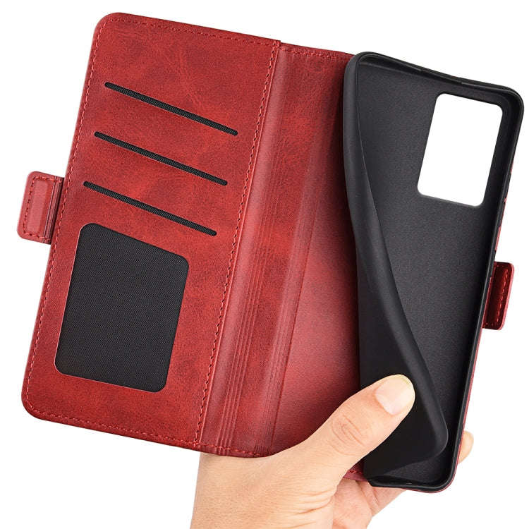For Motorola Edge 5G 2024 Dual-side Magnetic Buckle Horizontal Flip Leather Phone Case(Red)