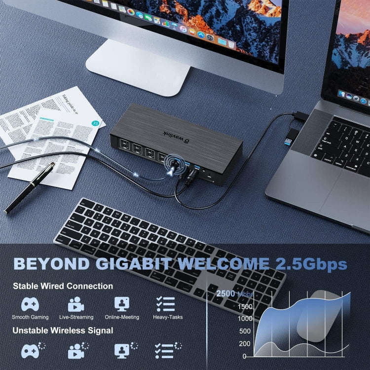 Wavlink UG69PD8 100W PD 18 in 1 Type-C Dock Compatible Type-C Universal Docking Station, Plug:UK ...