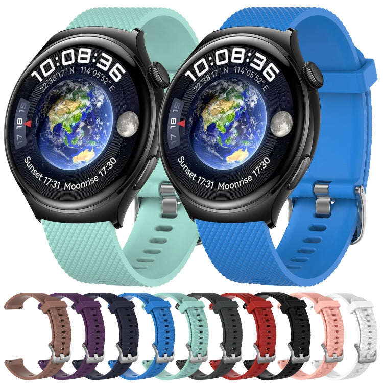 For Huawei Watch 4 Pro 22mm Diamond Textured Silicone Watch Band(Pink)