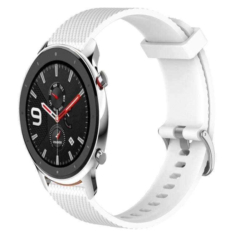 For Amazfit GTR 4 Pro 22mm Diamond Textured Silicone Watch Band(White)