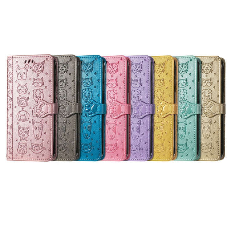 For DOOGEE X98 Pro / X98 Cat and Dog Embossed Leather Phone Case(Purple)