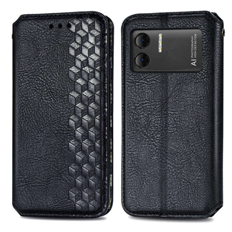 For DOOGEE X98 Pro / X98 Cubic Grid Pressed Magnetic Leather Phone Case(Black)