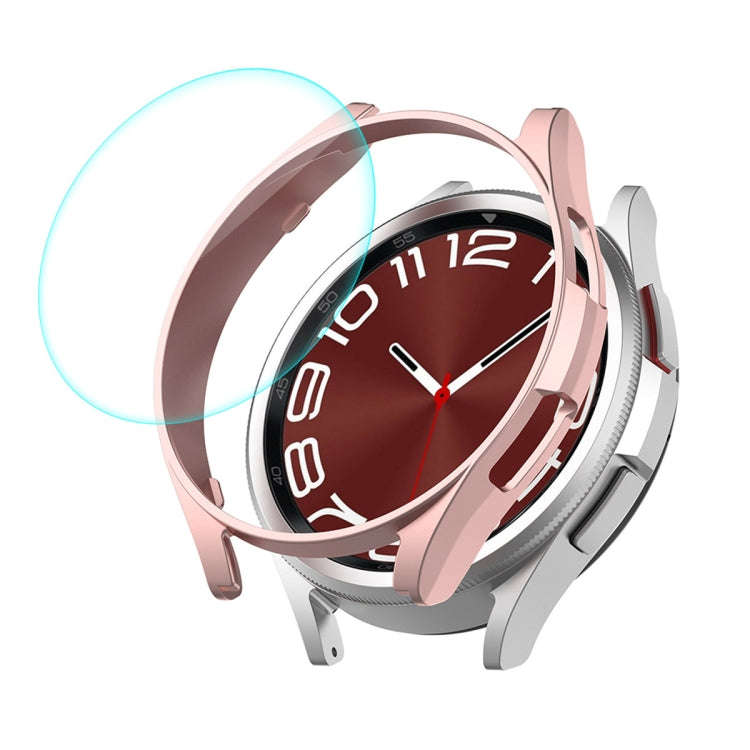 For Samsung Galaxy Watch6 Classic 43mm ENKAY Hat-Prince Electroplated Hard PC Case + 0.2mm 9H Gla...