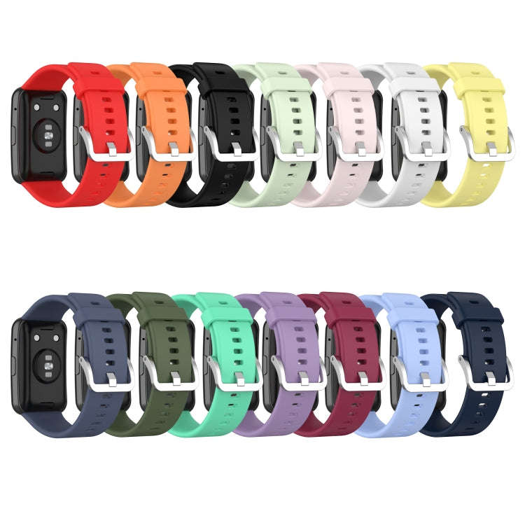 For Huawei Watch Fit Solid Color Silicone Watch Band(Milky Yellow)