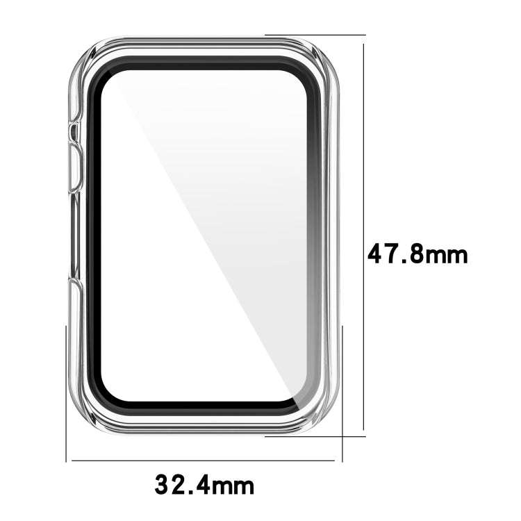 For Huawei Watch Fit PC + 9H Tempered Film Integrated Watch Protective Case(Transparent)