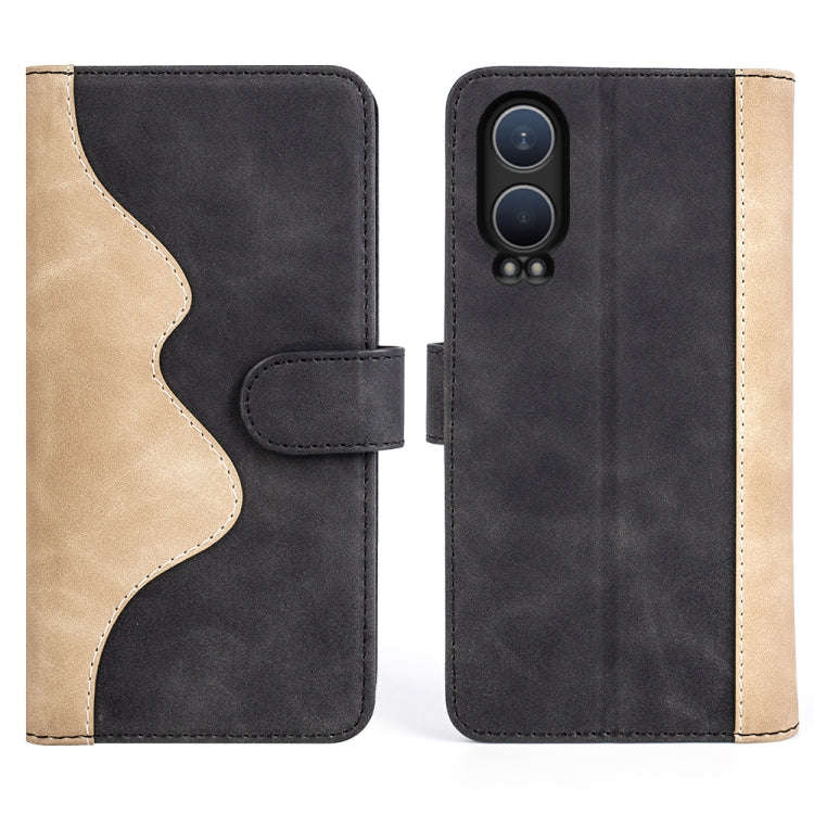 For OnePlus Nord CE4 Lite 5G Stitching Horizontal Flip Leather Phone Case(Black)