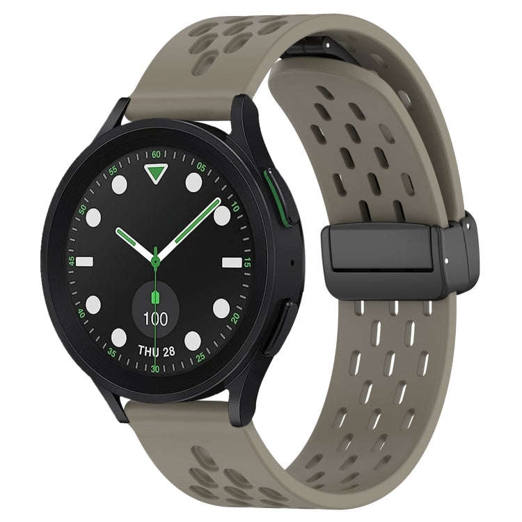 For Samsung Galaxy watch 5 Pro Golf Edition 20mm Folding Magnetic Clasp Silicone Watch Band(Space...