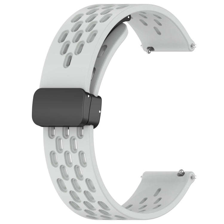 For Samsung Galaxy Watch 5  44mm 20mm Folding Magnetic Clasp Silicone Watch Band(Light Grey)