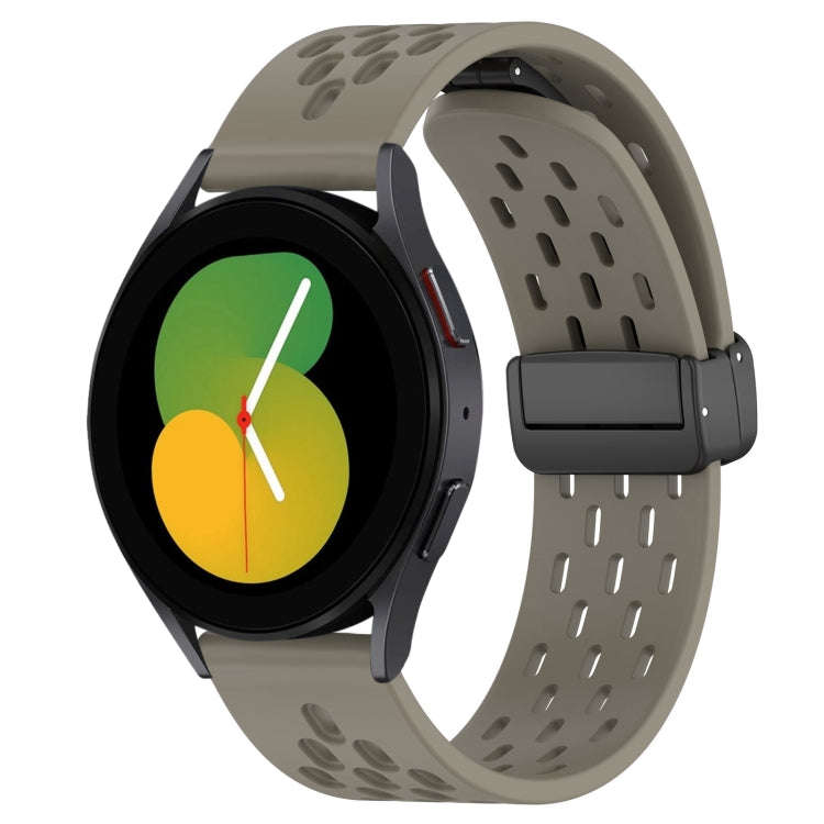 For Samsung Galaxy Watch 5  40mm 20mm Folding Magnetic Clasp Silicone Watch Band(Space Ash)