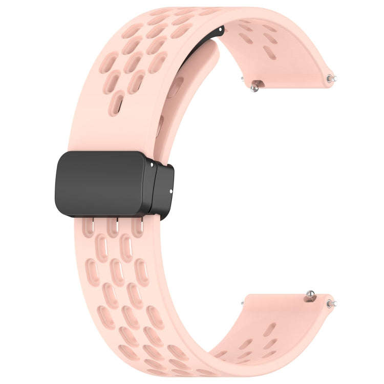 For Samsung Galaxy Watch Active 2 40mm 20mm Folding Magnetic Clasp Silicone Watch Band(Pink)