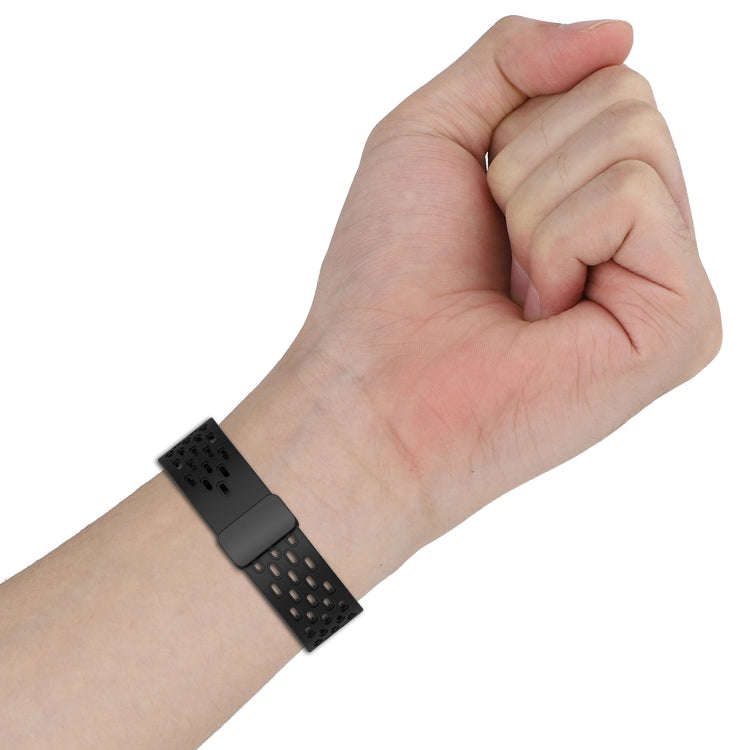 For Samsung Galaxy Watch 6 40mm 20mm Folding Magnetic Clasp Silicone Watch Band(Light Grey)