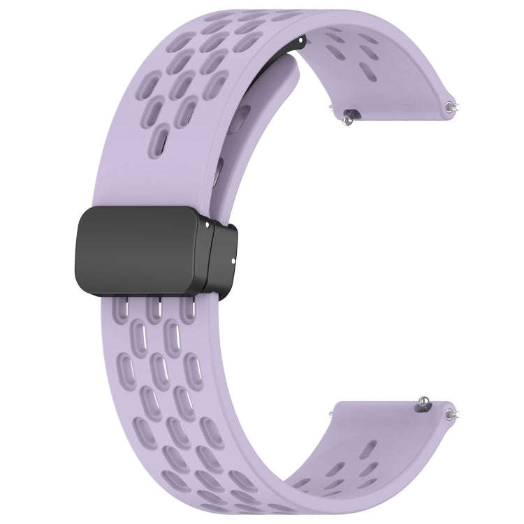 For Amazfit Pop Pro 20mm Folding Magnetic Clasp Silicone Watch Band(Purple)