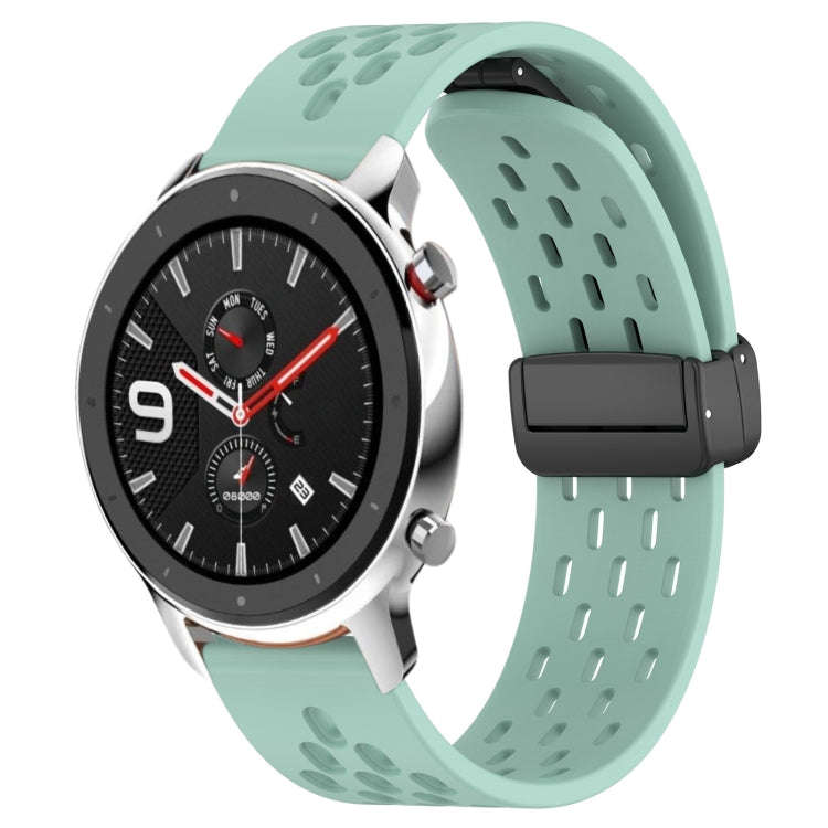 For Amazfit GTR 4 Pro 22mm Folding Magnetic Clasp Silicone Watch Band(Water Duck)
