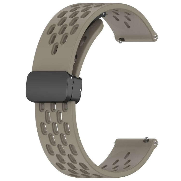 For Amazfit GTR 3 Pro 22mm Folding Magnetic Clasp Silicone Watch Band(Space Ash)