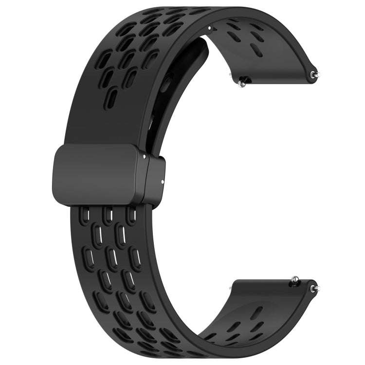 For Huawei Watch Buds 22mm Folding Magnetic Clasp Silicone Watch Band(Black)