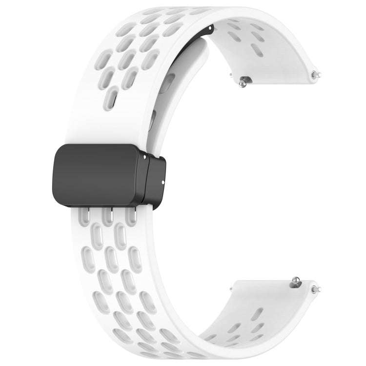 For Honor Watch GS Pro 22mm Folding Magnetic Clasp Silicone Watch Band(White)