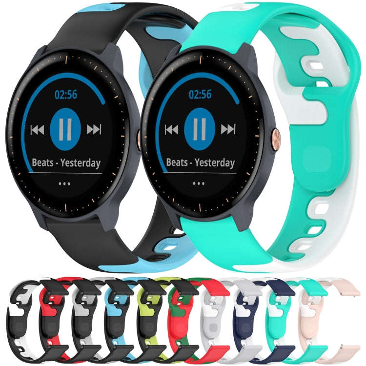 For Garmin Forerunner 645 20mm Double Color Silicone Watch Band(Red+Green)