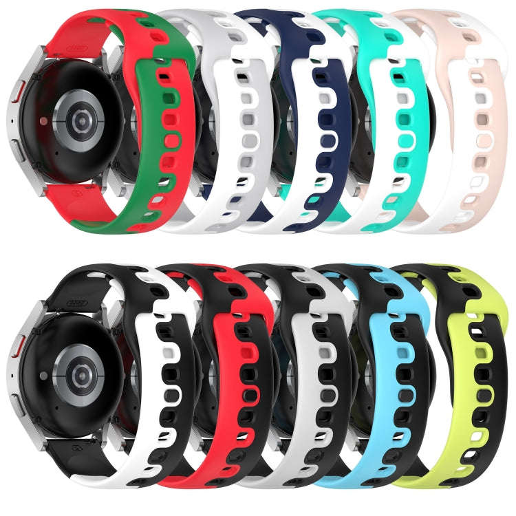 For Garmin Forerunner 645 20mm Double Color Silicone Watch Band(Red+Green)
