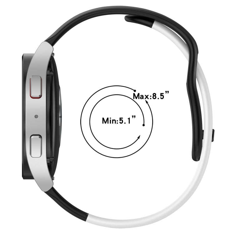 For GarminMove Trend 20mm Double Color Silicone Watch Band(Blue+White)