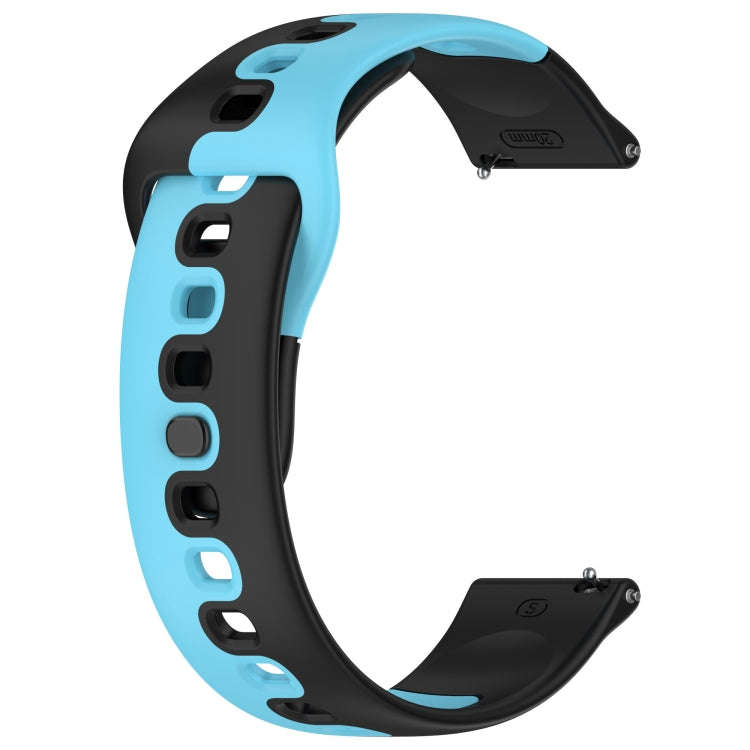 For Amazfit Pop Pro 20mm Double Color Silicone Watch Band(Black+Blue)